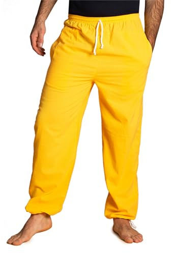 PANASIAM E-Pants lang, Baumwolle, Gelb, L