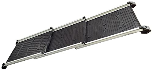 KATSU Tools Rampe pour Chien, Capacité de 70kg/150lb, Rampe Télescopique de Voiture Animaux de Compagnie en Alliage d'Aluminium de 71cm à 156cm Portable Pliable Léger et Surface Antidérapante