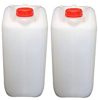 Induna Heavy Duty 25l Water Container X2 / Jerry Can Anti Glug Natural Single Plastic Water Tank/Carrier For Camping With Eco Vent Design & Bpa Free Food Grade Materials 25 Litres
