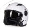 Rollerhelm Jet Motorrad-Helm Scooter-Helm Moped Mofa-Helm Retro Vintage Pilot Biker Offenes Helmet Erwachsener Herren Damen Atmungsaktiver Mopedhelm DOT/ECE-Zertifizierung,Weiß,XXL