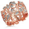 TJC Floral Vine Band Ring White Diamond In Rose Gold Plated 925 Sterling Silver for Women Size M April Birthstone