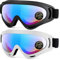 EasYoung 2er-Pack Skibrille, kompatible Snowboardbrille für Kinder, Jugendliche, Jungen, Mädchen, Herren und Damen, Motorradbrille, Windschutzbrille