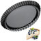 KADAX Tart Tin, Round Quiche Dish, Baking Mould with Non-Stick Coating, Metal Cake Tray for Flan, Pie, Bakeware (⌀ 30 cm, Black)