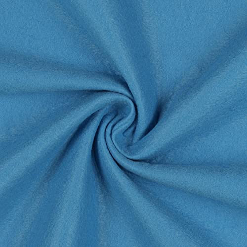 Mondo Tessuti - Tagli di Tessuto Panno Lenci - Feltro 1mm - Disponibile in Diversi Formati e ben 60 Colori (50X70CM, AZZURRO)
