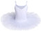 IBAKOM Kinder Mädchen Ballettkleid Schwanensee Kostüm Tanz Tutu V-Ausschnitt Camisole Gymnastikanzug Ärmellos Ballerina Gymnastik Outfit Tanzkleidung, weiß, 9-10 Jahre
