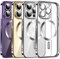 DOSNTO Magnetic Clear for iPhone 14 Pro Case with MagSafe [Original iPhone Exterior] [Integrated Camera Cover] Silicone Cover Slim Thin [Non-Yellowing] Anti-Fingerprint Scratch Wireless Charging