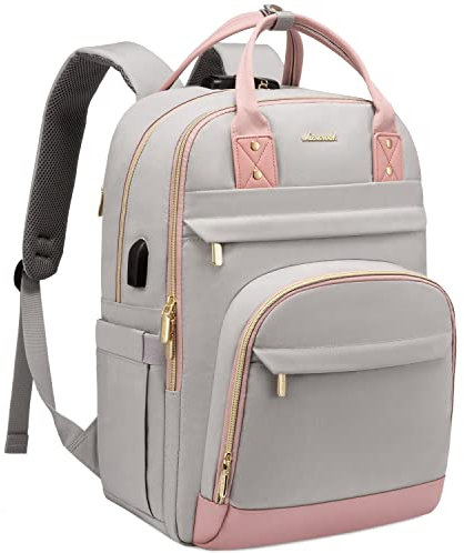 LOVEVOOK Laptop Backpack Women, 15.6 Inch Rucksack Ladies Backpacks Anti-theft with Lock&Compartment, Stylish Computer Bags Waterproof for Travel University College