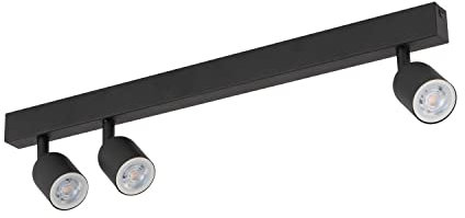 Licht-Erlebnisse Deckenstrahler Schwarz 74 cm lang GU10 Metall 3-flammig Deckenlampe Spot Wohnzimmer Esszimmer