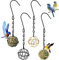 4Pcs Fat Ball Bird Feeders for Small Birds, Hanging Bird Feeder with 2 S-shaped, Metal Fat Ball Holder for Outdoor Garden Wildlife Birds Finch Sparrow Robin