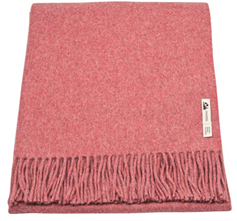 Kuscheldecke Wolldecke aus Peruanischer Alpaka Large - Classic Altrosa