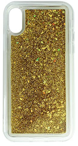Babaco Phone Case For Iphone X/XS Liquid Glitter Effect, Gold