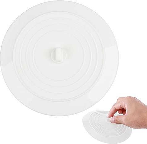 Tapón de bañera universal, 15 cm de silicona, tapón de ducha, tapón de fregadero, tapón de cocina, tapón lavabo, ideal para cocinas, baños y lavanderías, color blanco