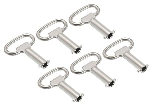 PATIKIL 13.5x6mm Socket Spanner Key, 6 Pack Electrical Cabinet Gas Water Meter Key for Elevator Lift Door Panel Lock, Silver