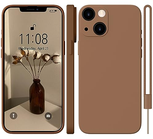 WXX für iPhone 14 Plus Hülle Silikon Case, Handyhülle für iPhone 14 Plus Dünn Slim mit Microfiber, Kratzfeste Rundumschutz Case Hülle für iPhone 14 Plus 6.7'' Brown