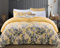 Hafaa King Size Duvet Cover Sets Soft Microfibre Printed 3 Pcs Kingsize Bedding Bed Set Fade and Wrinkle Resistant Duvet Cover Sets (Ochre Blossom)
