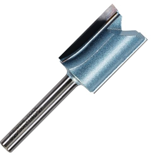 Rennie Tools Fräser-Bit, 20 mm Schnittdurchmesser x 30 mm Nut x 1/4-Zoll-Schaft TCT-bestückt, gerader Fräser-Bit, 2 Nuten, kompatibel mit Makita Bosch Trend Katsu Dewalt Oberfräsen usw. 20 mm