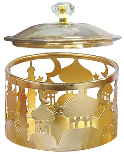 Alipis Plateau De Service De Ramadan Avec Couvercle Plateau De Service En Métal Assiette À Gâteau De Mariage Plateau À Bonbons Assiettes Décoratives Plateau Pour Dessert De L'aïd Plateau