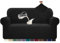 Alishomtll Sofa Überzug 2 Sitzer Stretch Sofabezug Universal Wasserabweisend Couch Überzug Sofaüberwürfe Elastische Jacquard Couchbezug rutschfest Sofaschoner für Hunde Katzen (140-185cm, Schwarz)
