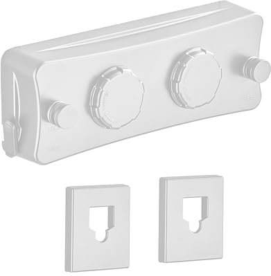 JOOM Filo stendibiancheria retrattile resistente, montaggio a parete, facile da appendere per asciugare i vestiti, con blocco per evitare cedimenti (due linee, bianco)