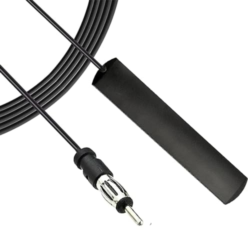 Antenna Autoradio Universale Adattatore Antenna Auto per Patch Radio FM Spina DIN con cavo da 3 m Dab Antenna con Amplificatore di Segnale per Veicolo Camion SUV Auto FM Radio Audio Stereo