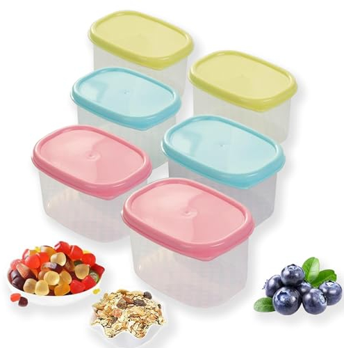 VIKY 6 Stück Gefrierdosen Klein, 160ml Kleine Dosen mit Deckel Plastik, Tiefkühldosen, Mini Dosen mit Deckel BPA Frei, Gefrierdose, Geignet als Frischhaltedosen, Kuhlschrank, Gefrierschrank