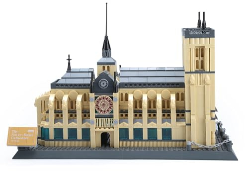 Hallisun Notre Dame Kathedrale Bausteinset, weltberühmte Wahrzeichen Sammlungsset, Notre Dame Architekturmodellbausatz für Kinder und Erwachsene zum Bauen, als Geschenk und Heimdekoration, 1382 Teile