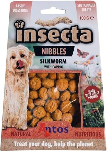 Insecta Nibbles Seidenraupe & Karotten Insekten Snacks Hundesnacks Silkworm & Karotte Hunde Glutenfrei