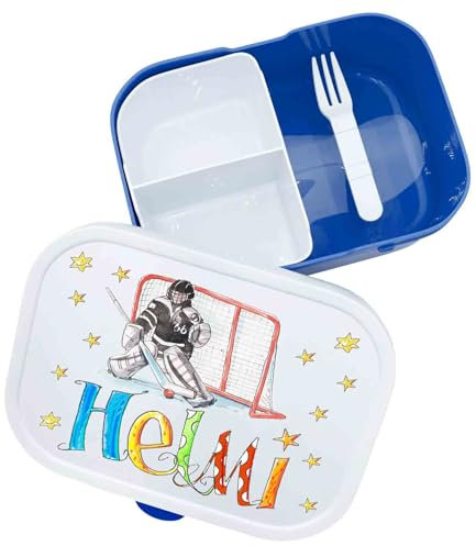 Brotdose personalisiert Eishockey, incl. Trennung und Gabel, Rosirosinchen