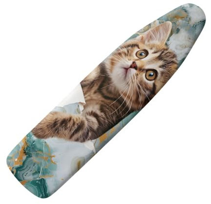 Coloranimal Cute Cat Marble Ironing Board Covers and Pad Ironing Board Covers Large Iron Board Dust Cover with Elastic Edge Thick Ironing Board Protective Paded Ironing Board Cover for Home