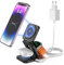 KU XIU X55 Ladegerät 3 in 1 Faltbar Ladestation für i-Phone 16/15/14/13/12 Pro/Plus/Pro Max/Mini, 5W schneller Ladeständer für Apple Watch 9/8/7/6/5/4/3/2/SE, für AirPods3/2/Pro mit Adapter