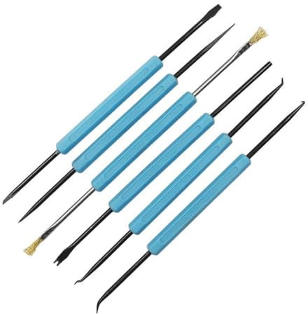 IKOPFLN 6 Pcs Doble Cabeza Soldador Herramienta de Reparación Kit de Limpieza de PCB para Componentes Electrónicos