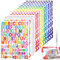 Celepoir 1764 Stück Buchstaben Aufkleber mit Pinzette, 14 Blätter Selbstklebendes Vinyl Buchstaben Zahlen Kit, Wasserfest Bunte Klebebuchstaben Aufkleber, für DIY Scrapbooking, Postfach, Schilder