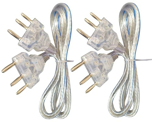 LEONARK Fechten Degen Säbel Florett Körperkabel Maske Kabel Fechtungsdrahtklemme Clip - Zwei-Pin-Stecker/DREI-Pin-Stecker Klarer Draht (Set von 2)