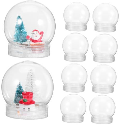 GOOHOCHY Schneekugel 10er Pack Kunststoff Schneekugel Ornamente Zum Basteln Mit Leer