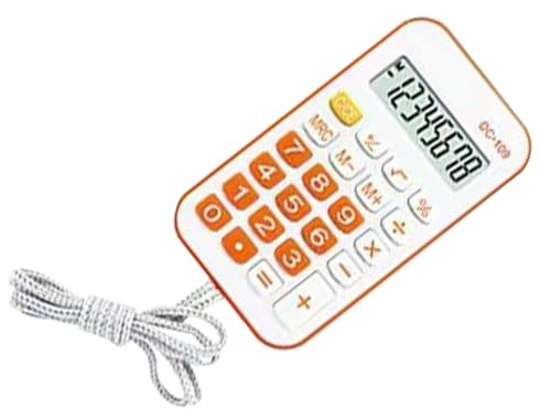 KIMISS Kompakter Mini -Taschenrechner für Studenten und Bürogebrauch - Tragbares, Leichtes, Modisches Design mit Carry Seil (ORANGE)