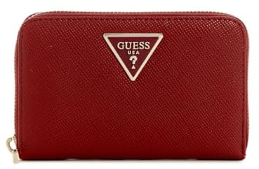 Guess Laurel Ii Medium Geldbörse mit umlaufendem Reißverschluss für Damen, Granat, Einheitsgröße