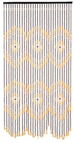 CHZIMADE 31 Strands Beaded Door Curtain Wooden Doorway Beads Curtains Room Divider Door Window Decoration 175x90cm