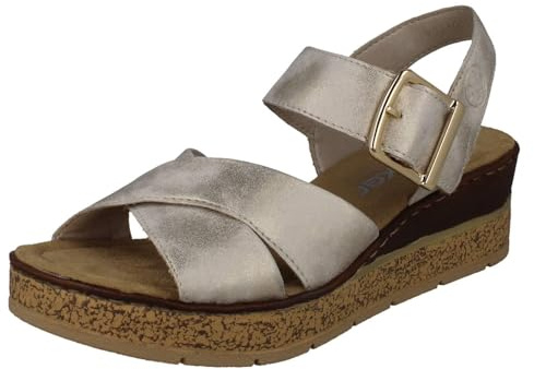 Rieker Ladies Cross Over Wedge Sandals 63795