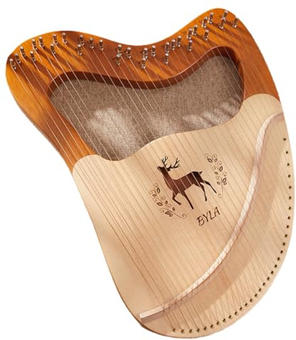 Sefdrert Lyre Harp High Quality Lyre Harp Solid Wood Mahogany Lyre Harp Instrument with Case Box Spare Strings 32 Strings