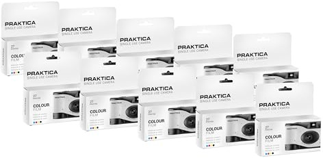 Praktica Single Use Disposable Camera Wedding White 27 Shots Colour Film - Pack of 10 for weddings, gatherings, travel & more