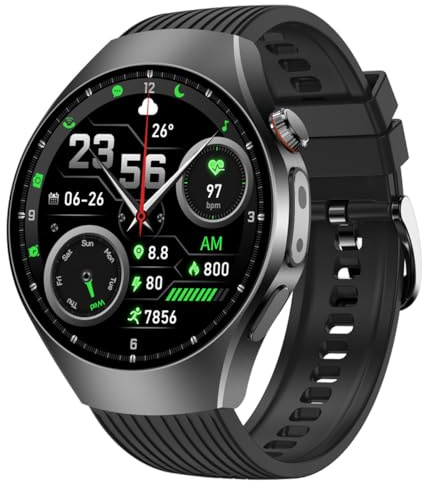 Fitness Smartwatch für Männer und Frauen mit EKG/Herzfrequenz/Blutdruck/Kalorien/HRV/Schlafmonitor Aktivitätsstracker mit 1.56''Amoled Bluetooth-Anrufen