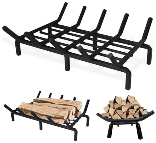Peosaard Feuerrost, Kaminrost, 40, 6 cm, Feuerstelle aus Eisen, robuster Stützholzhalter für den Innenkamin, Zuhause, Camping, Outdoor, Herd Essentials