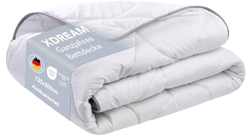 XDREAM SilverPlus Bettdecke 135x200 | Atmunsaktive Steppdecke mit SilverPlus®-Ausrüstung für Allergiker | weiche Microfaser Schlafdecke | Öko-TEX® | Ganzjahresdecke 135 x 200 cm