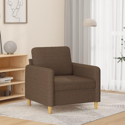 Tonture Sessel Braun 60 cm Stoff, Metallgestell, Relaxliege für Erwachsene, Wohnzimmer Schlafzimmer, Bequeme Polsterung, bis 110 kg