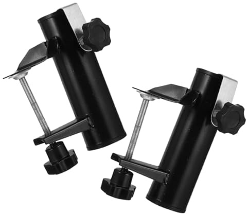 Toddmomy 2pcs Outdoor Umbrella Table Clamps with Strong Steel Construction, Portable Parasol Clip Holder, Maximum Clamping Distance 5cm, Suitable for Patio, Balcony, Beaches, and Outdoor