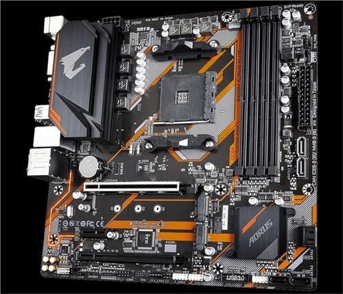 Placa Base para Juegos Fit For Gigabyte GA B450M AORUS Elite AMD B450 /4-DDR4 DIMM/M.2 /USB3.1 /Micro-ATX/Nueva/Max-64G Placa Base AM4 de Doble Canal
