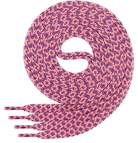 Di Ficchiano 1 Paar SCHNÜRSENKEL flach 7mm breit für Sneaker Sportschuhe Lederschuhe - flache Schuhbänder sehr reißfest - Shoe Laces Farbe: peach purple 180cm