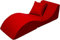 Velinda Klappsofa bequem, entspannend, 3 in 1, Hocker, Tisch rot