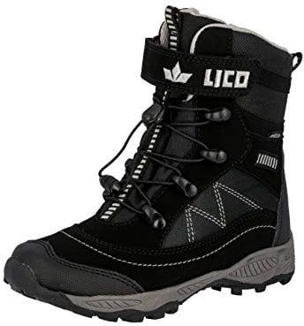 Lico Sundsvall VS, Stivali da Neve, Nero Nero Grigio, 35 EU