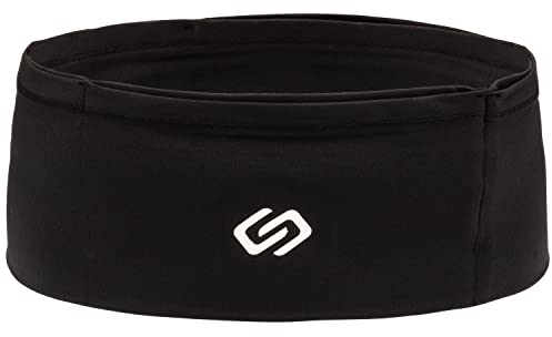 Sporteer VersaMax Running Belt, Travel Belt, Workout Waist Pack - Large Security Pockets Fit All Smartphones, Money, Passport, and Other Valuable Items (Black, Medium)